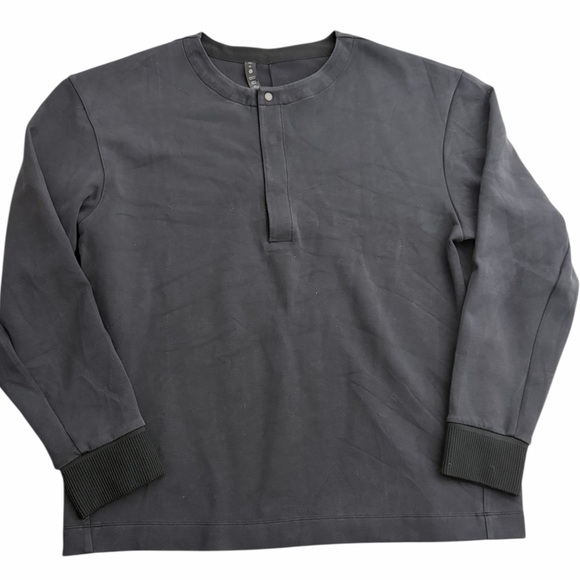 lululemon athletica Other - Lululemon Men’s Snap Henley Long Sleeve Shirt Black Size M Minimalist Casual